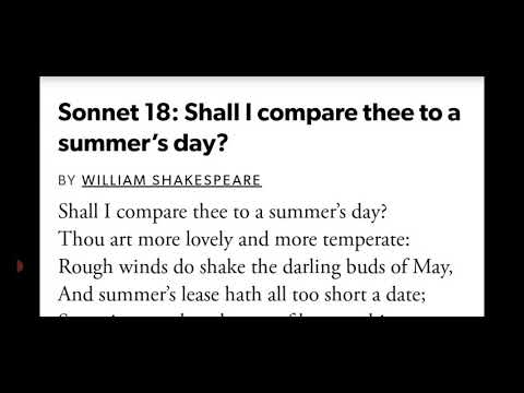 William Shakespeare's Sonnet 18.