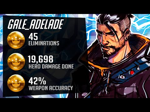 Gale DPS Main Soldier 76 and Hanzo! 45 elims! [ Overwatch Season 30 Top 500 ]