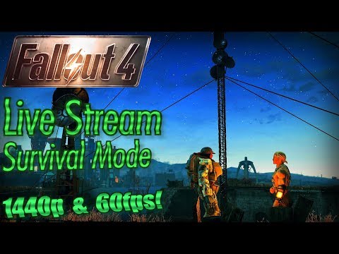 Fallout 4 Live Stream Survival Mode in 1440p 60fps, Part 32: Somerville Place & Settlement Building