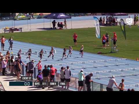 GIRLS U11 60M HURDLES FINAL - 2018 STATE TRACK AND FIELD CHAMPIONSHIPS // LAVicTV
