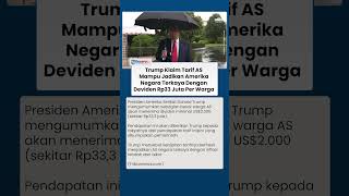 Trump Pamer Kehebatan Ekonomi AS: Utang Dibayar, Rakyat Dapat Rp33 Juta dari Hasil Laba Tarif