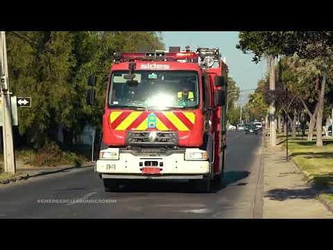 B8 Bomberos Metropolitano Sur  rumbo a incendio en la comuna de Puente Alto