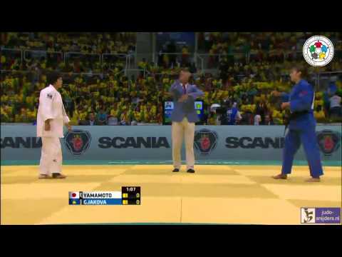 Judo 2013 World Championship Rio de Janeiro: Yamamoto (JPN) - Gjakova (KOS) [-57kg] rep