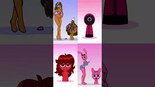 Sprunki OC Mroona and Wyrum Retake and Mili and GF Retake Phase 2 VS Phase 3 VS Phase 4 #squidgame