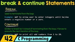 Loop Control Statements − break and continue