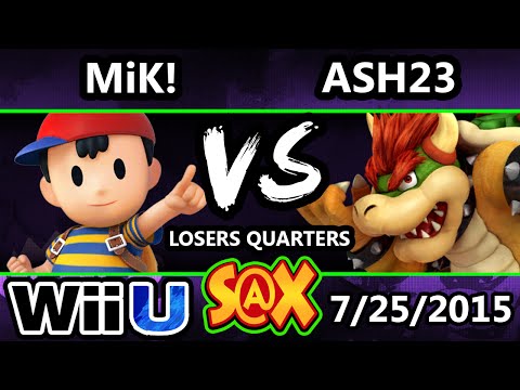 S@X Monthly - MiK! (Ness) Vs. Ash23 (Bowser) SSB4 Losers Quarters - Smash Wii U - Smash 4