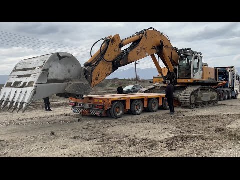 Transporting The Liebherr 974 Excavator With Goldhofer Trailer - Fasoulas Heavy Transports