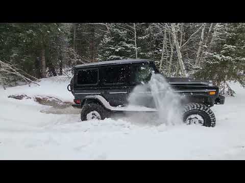 G55 AMG Wagon in the deep snow. Listen to that engine