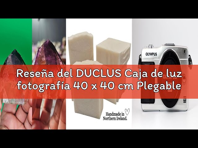 Vídeo relacionado con DUCLUS Caja de luz fotografía 40 x 40 cm Plegable Estudio fotográfico, 5500 K, luz Regulable, Juego 160 Cuentas LED y 8 Fondos de fotografía