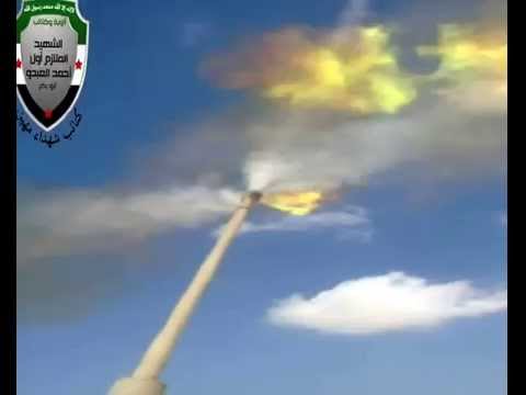 التصدي للطيران الحربي في القلمون الشرقي في ريف دمشق بواسطة مدفع 57 من قبل كتائب شهداء مهين