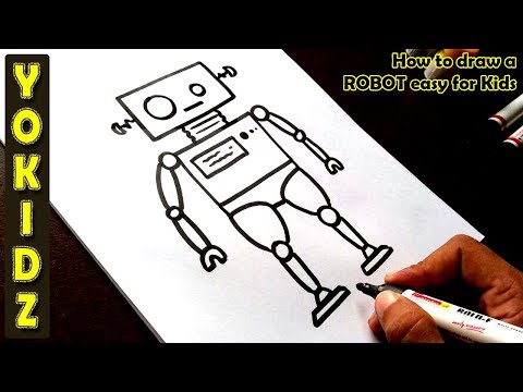How to draw a ROBOT easy for kids