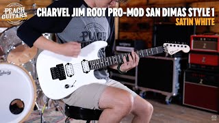 Video thumbnail for No Talking...Just Tones | Charvel Jim Root Pro-Mod San Dimas Style 1 HH FR E | Satin White by Peach Guitars