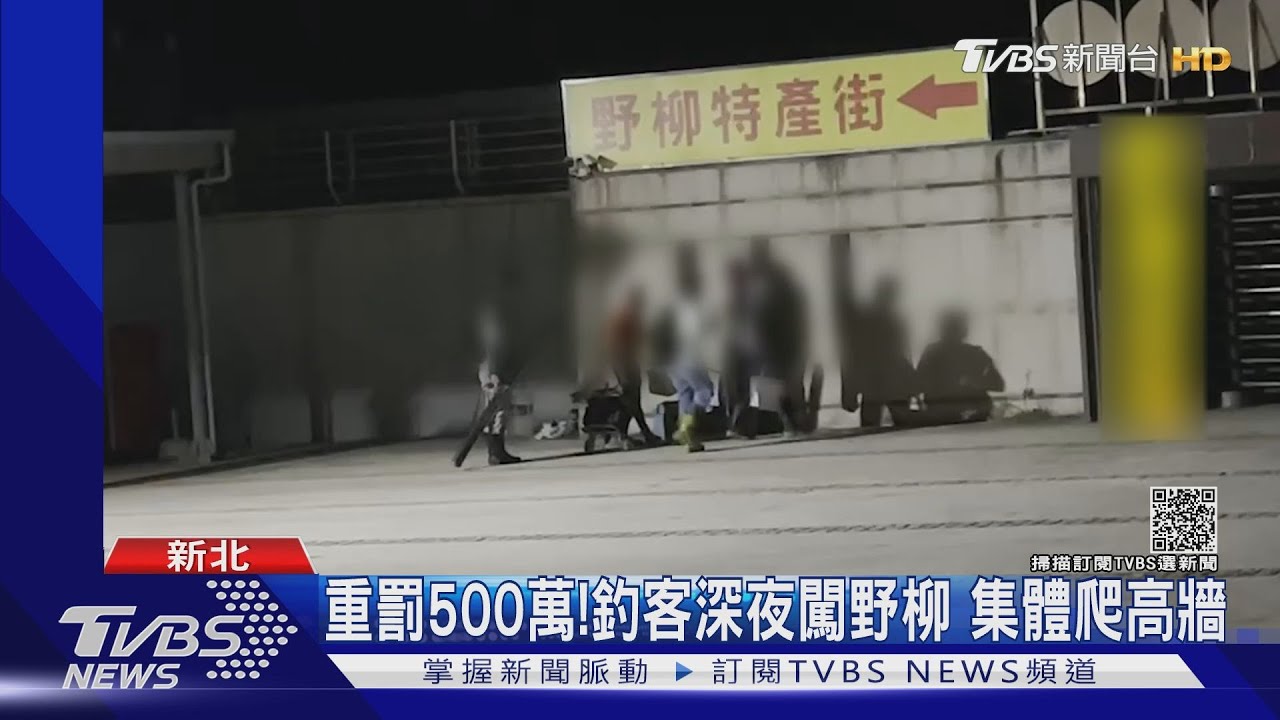重罰500萬!釣客深夜闖野柳 集體爬高牆