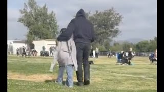 Kanye and Kim at Saint's soccer game