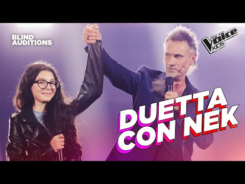 Silvia con "La musica è finita" di O. Vanoni e duetta con Nek | The Voice Kids Italy Blind Auditions