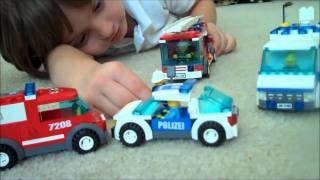 preview picture of video 'Playing with Fire - Toy Lego Firetrucks'