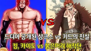[원피스 최신정보]드디어 공개된 키드vs샹크스의 진실 그리고 킹 카이도 vs 붉은머리 해적단