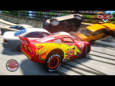 Crazy Lightning Rayo McQueen Car Crashes Compilation Ep.87 - GTA 4