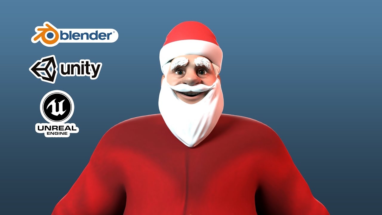 Cartoon Santa Claus Low-poly 3D Model
