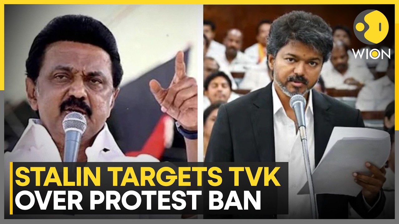 DMK Accuses TVK of BJP Nexus After Protest Ban | Stalin Targets Vijay Over NEP Row