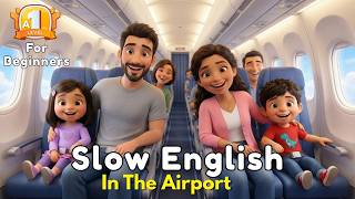 Family Airport Journey | Easy English Listening Story (A1 Level) ✈️