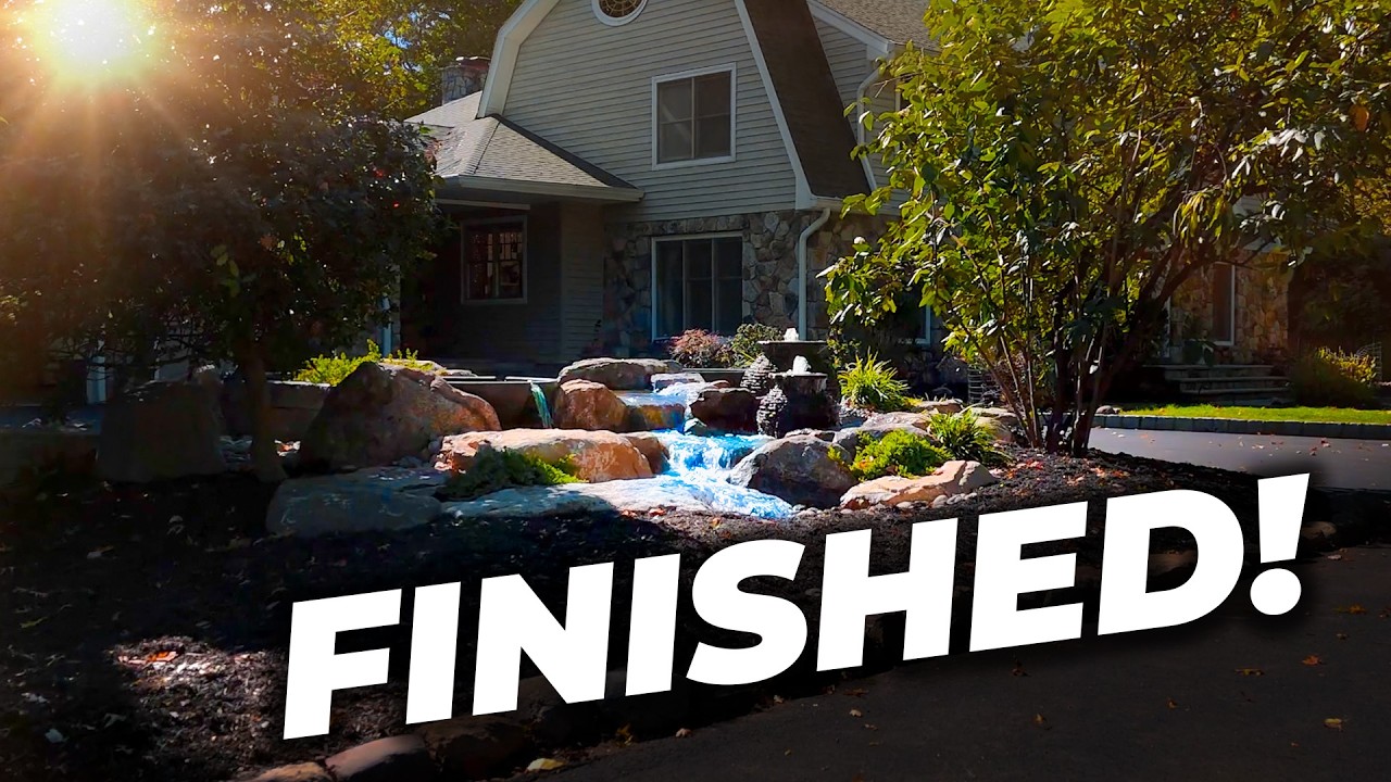 The Most Expensive Driveway Fountain? (Full Build & Cost Reveal) 360° Waterfall Build | Part 2