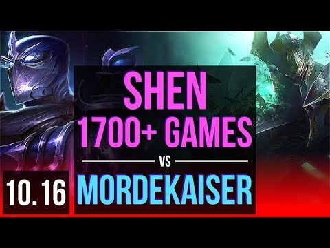 SHEN vs MORDEKAISER (TOP) | 2.1M mastery points, 1700+ games, KDA 10/3/14 | KR Diamond | v10.16