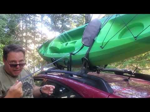 using J racks on roof bars for kayak 101
