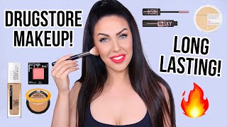 DRUGSTORE LONG LASTING MAKEUP ROUTINE!! + DIFFERENT LIP OPTIONS!!