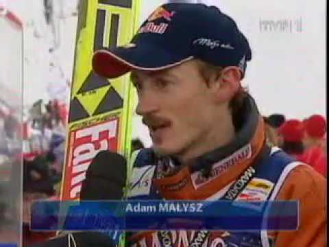 Adam Małysz po drugim zwycięstwie w Zakopanem (30.01.2005)