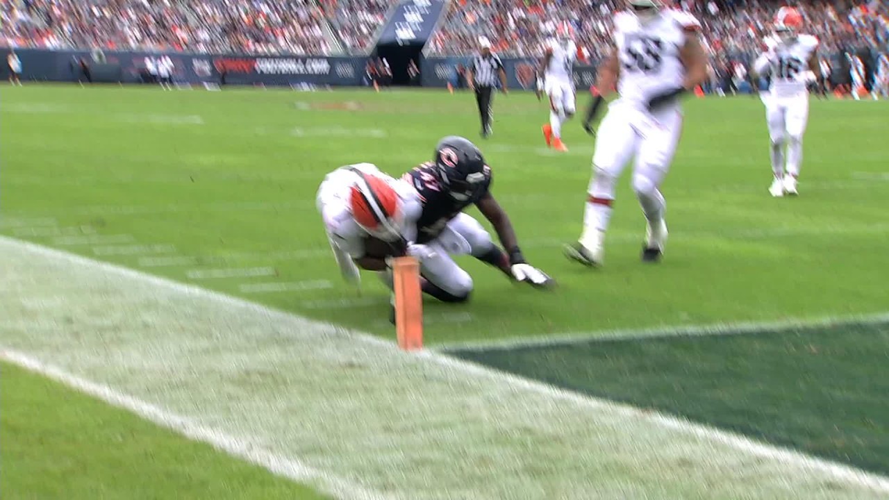 KC Concepcion dives for the pylon
