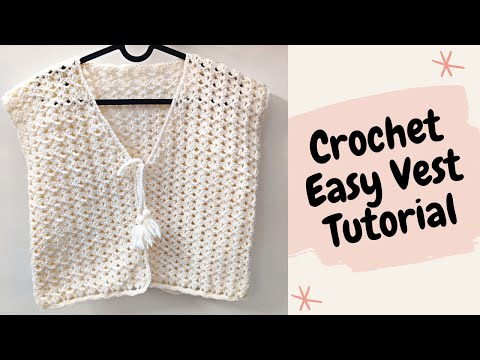Easy Crochet Vest | Crochet V Neck Cardigan Vest Beginner Tutorial Moonflower Vest