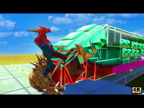 🚈 Deadly Jet Train Crossroads - Animal Revolt Battle Simulator