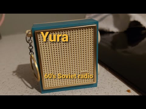 Yura key chain radio, early 60's Soviet transistor radio.