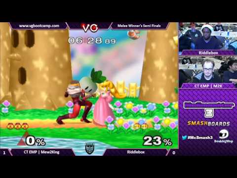 McSmashter 3 - Mew2King (Marth, Sheik) Vs. Riddlebox (Peach) - Winners Semis