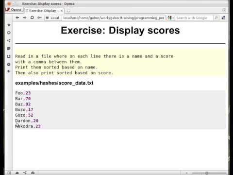 Beginner Perl Maven tutorial: 7.13 - exercise sort scores
