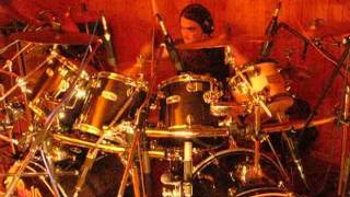 MANU FROM DEATH MECHANISM RECORDING DRUM AT NEW SOUND STUDIO IN SWITZERLAND