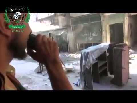 استهداف حاجز ملعب الحمدانية بقذائف الهاون من قبل لواء درع الشام في مدينة حلب