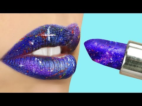 7 DIY Weird Makeup Ideas / Galaxy Makeup Video