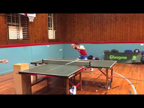 Craig Howions( Scotland) play multi ball with Chao Li on two tables..!(table tennis technic)