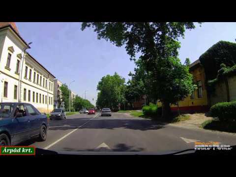 Driving in Kecskemét: Auchan Hypermarket - Reptéri út (June 23, 2016)