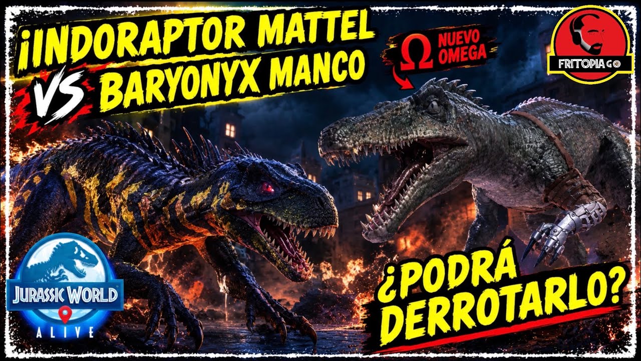 NUEVO BARYONYX MANCO VS INDORAPTOR MATTEL en Jurassic World Alive