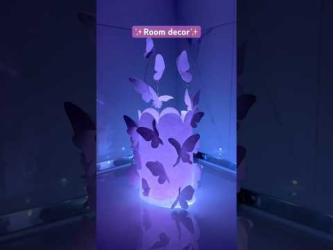 Cute night light idea🦋 #roomdecor #diy #craft #light #butterfly