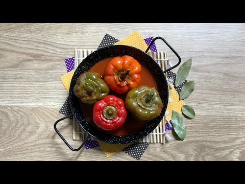 PIMIENTOS RELLENOS de CARNE y ARROZ ¡Receta saludable y deliciosa!