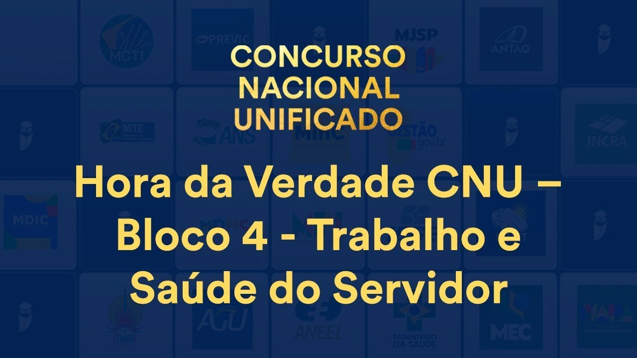 Hora da Verdade CNU – Bloco 4: Atores no mercado de trabalho - Prof. Celso Natale
