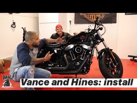 Vance & Hines short shot install on a Sportster 48