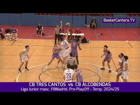U18M. CB TRES CANTOS  vs  CB ALCOBENDAS.- Liga Junior masc. FBMadrid. Pre-PlayOff - Temp. 2024/25