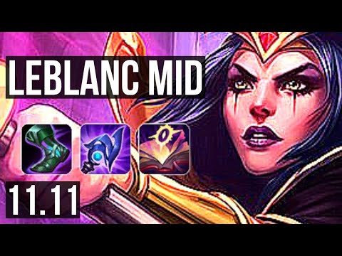 LEBLANC vs YASUO (MID) | Rank 3 LeBlanc, 7/0/3, Godlike | JP Grandmaster | v11.11