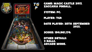 Magic Castle 2017 - Zaccaria Pinball - Arcade mode, 3 balls - 190,961,170 points.