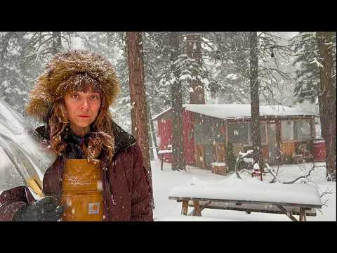 Snow storms & Sourdough at the Off grid Cabin